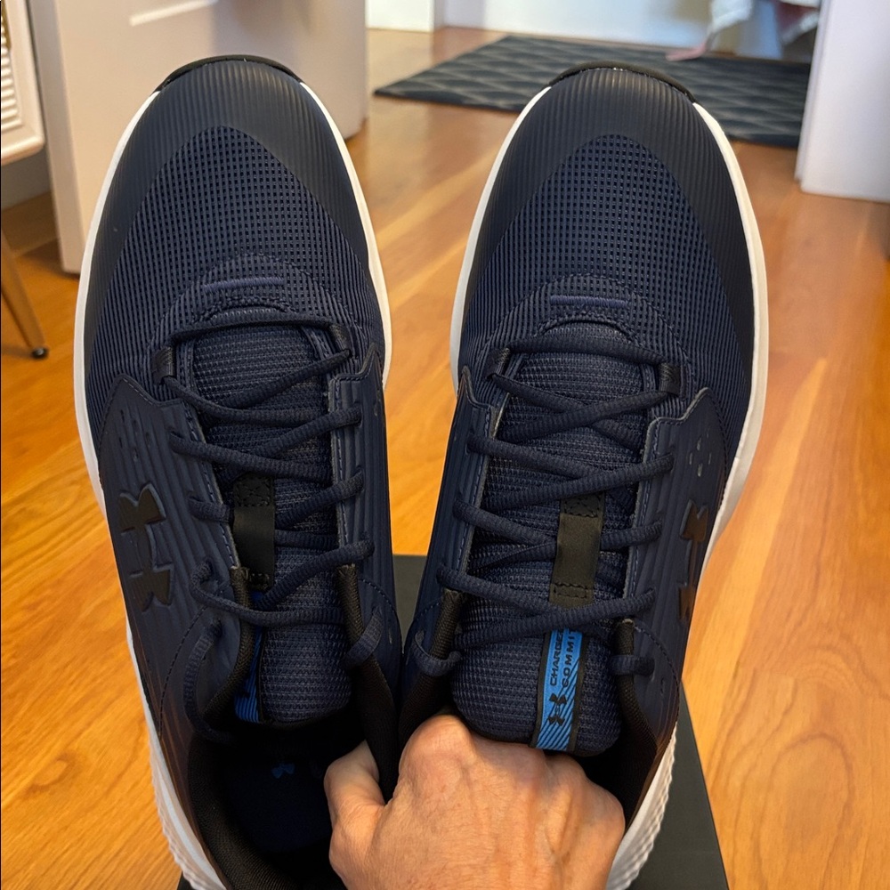 Under Armour UA Charged Commit Sneakers Navy Blue Size 14 - Picture 3 of 5